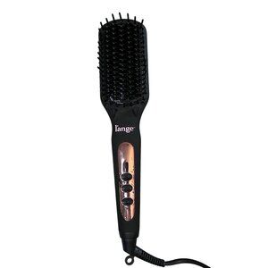 L'ange Le Vite Ceramic Heated Hair Straightening Brush Tool Black & Rose Gold